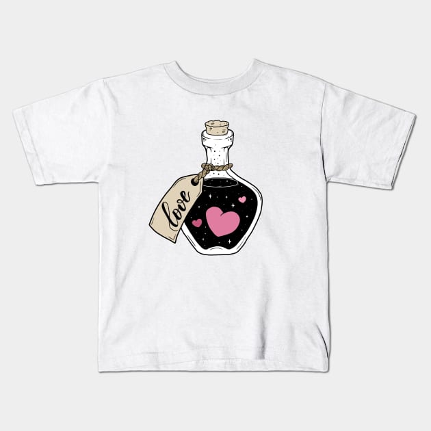 Love in a bottle Kids T-Shirt by valentinahramov